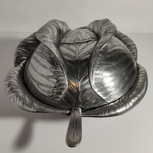 1979 Arthur Court Large Cabbage/Lettuce Tureen Serving Bowl 3 piece Set